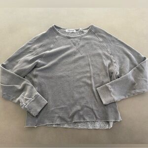 Joah Brown Gray Slightly Cropped Slouchy Pullover